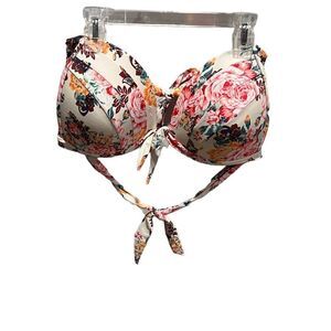 3XL floral bikini top with padding and lining
